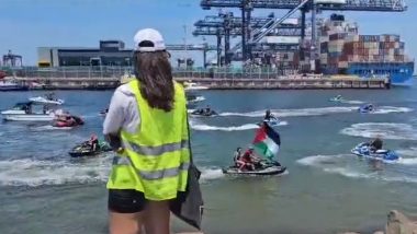 Pro-Palestinian Activists on Jet Skis Block Israeli Ship in Australia's Sydney Harbor Alleging Weapons Transport (See Pics and Videos)