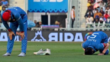 Afghanistan Players Offer Namaz During CWC 2023 Match Against Netherlands in Lucknow, Picture Goes Viral