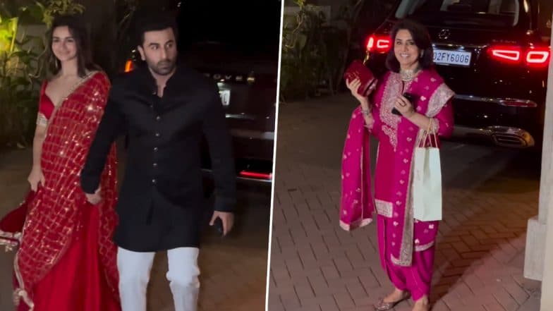 Kareena Kapoor Khan-Saif Ali Khan's Diwali Party: Ranbir Kapoor-Alia Bhatt, Sara Ali Khan, Ibrahim Ali Khan, Neetu Kapoor, and More Celebs Serve Ethnic Glam at the Star-Studded Bash (Watch Videos)