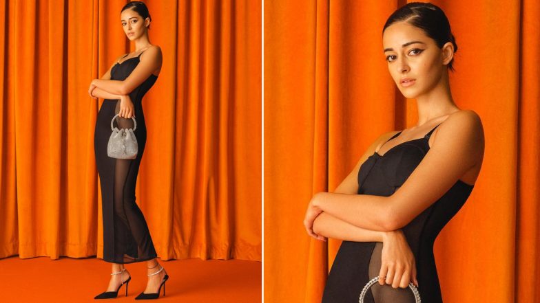 Ananya Panday Is a Classic Glamour in Black Strappy Sheer Dress, Check ...