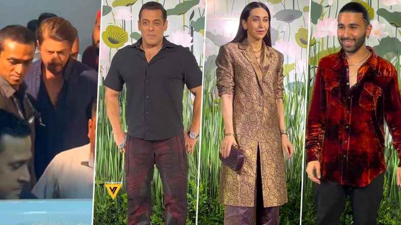 Shah Rukh Khan, Salman Khan, Karisma Kapoor, Orry and Other Celebs Arrive in Style at Arpita Khan-Aayush Sharma's Star-Studded Diwali Bash (Watch Videos)