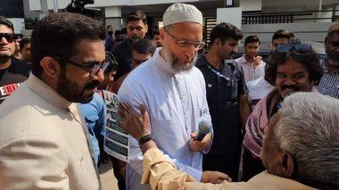 Telangana Assembly Elections 2023: AIMIM Chief Asaduddin Owaisi Participates in Door-to-Door Campaign in Nampally Constituency