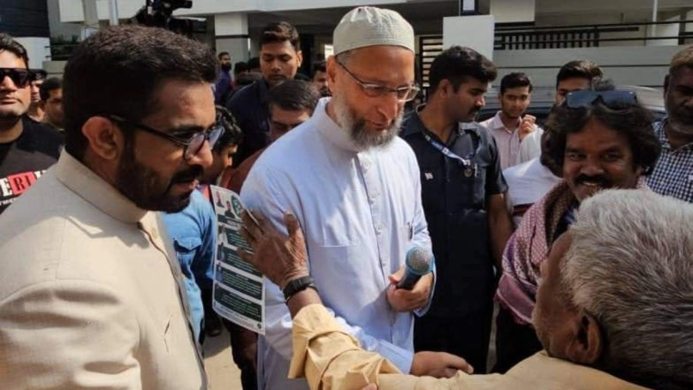 Asaduddin Owaisi Participates in Door-to-Door Campaign in Nampally Constituency