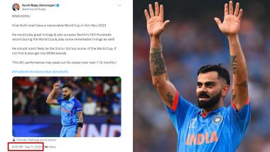 Astrologer Accurately Predicts Virat Kohli to Have Record-Breaking ICC Cricket World Cup 2023 Campaign a Month Ahead of the Tournament, Post Goes Viral!