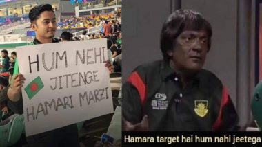 Bangladesh Fan Draws Inspiration from 'Hum Nahi Jeetega' Meme, Comes Up With Hilarious Placard During PAK vs BAN CWC 2023 Match in Eden Gardens