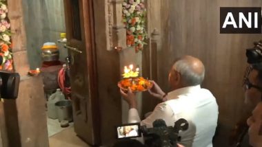 Gujarati New Year 2023: CM Bhupendra Patel Offers Prayers at Panchdev Mandir in Gandhinagar on Occasion of Bestu Varas (Watch Video)