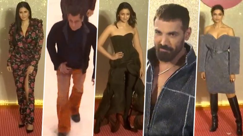 Deepika Padukone, Salman Khan, Alia Bhatt, John Abraham, Katrina Kaif and More Celebs Arrive in Style at Mumbai’s Jio World Plaza Launch (Watch Videos)