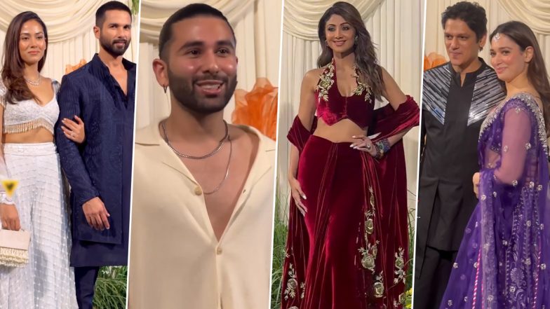 Shilpa Shetty Kundra Diwali Party: Shahid Kapoor–Mira Rajput, Orry, Tamannaah Bhatia–Vijay Varma and Others Grace the Star-Studded Event in Style (Watch Videos)