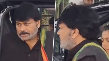 Telangana Assembly Election 2023: Chiranjeevi and His Family Arrive at the Polling Booth to Cast Their Votes (Watch Video)