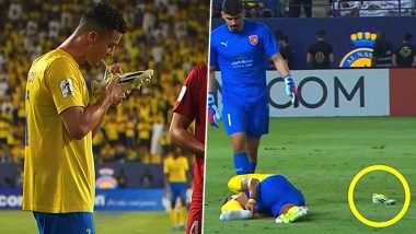 Cristiano Ronaldo Unties Injured Teammate's Shoelaces Directly With His Mouth During Al-Nassr vs Al-Duhail AFC Champions League 2023–24 Match, Video Goes Viral