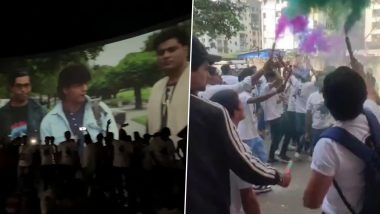Shah Rukh Khan Fans Commence King Khan's 58th Birthday Celebration by Watching DDLJ Special Screening at Mumbai's Famous Maratha Mandir (Watch Video)