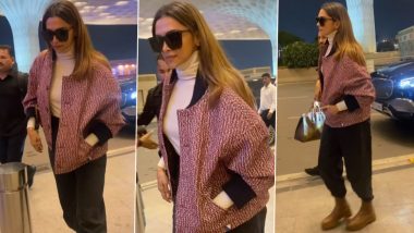 Deepika Padukone's New Airport Look Reminds Us Winter is Coming; Fighter Actress Slays in White Turtleneck, Oversized Jacket, and Black Pants (Watch Video)