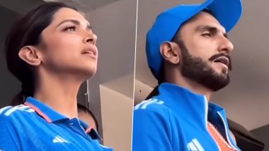 ICC Cricket World Cup 2023 Final: Ranveer Singh and Deepika Padukone Sing National Anthem With the Entire Stadium Before IND vs AUS Match (Watch Video)