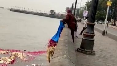 Mumbai Civic Body Slaps Rs 10,000 Fine on Man Who Dumped Trash in Sea Near Gateway of India (Watch Video)