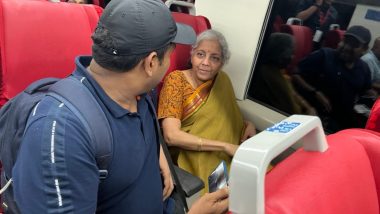 FM Nirmala Sitharaman Takes Ride on Vande Bharat Express Train From Kochi to Thiruvananthapuram (See Pics)