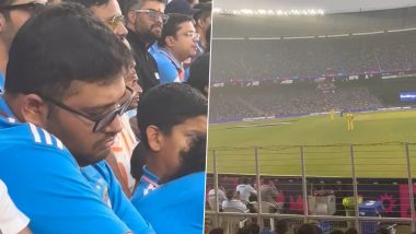 Fan Spotted Sleeping During India vs Australia CWC 2023 Final at Narendra Modi Stadium, Video Goes Viral
