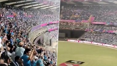 Fans Sing 'Vande Mataram' As India Play New Zealand in ICC Cricket World Cup 2023 Semifinal At Wankhede Stadium in Mumbai (Watch Video)