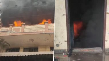 Delhi Fire: Massive Blaze Erupts in a Factory in Bawana Industrial Area, Fire Tenders Rushed to Spot (Watch Video)