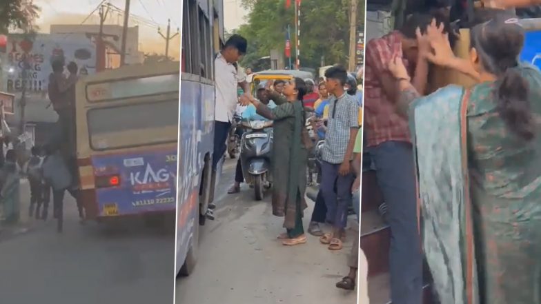 Tamil Nadu: BJP Leader Ranjana Nachiyar Slaps, Abuses Students For Performing Dangerous Stunts on Bus; Arrested After Video Goes Viral