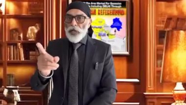 Khalistani Leader Gurpatwant Singh Pannu Issues Threats Against Air India, Urges Sikhs Not to Fly in Airline Starting November 19 As Their Lives Can be Under Threat; Video Surfaces
