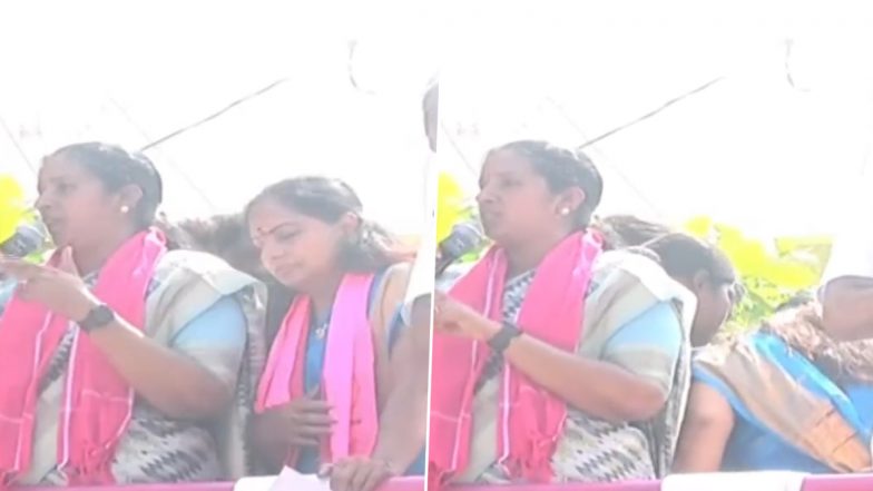 Telangana Assembly Elections 2023: BRS MLC K Kavitha Falls Unconscious During Road Show in Itikyal (Watch Video)