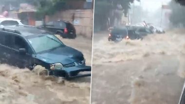 Dominican Republic Floods Videos: Torrential Rains Cause Massive Flooding in Santo Domingo, Cars Seen Floating on Waterlogged Streets; Terrifying Visuals Surface