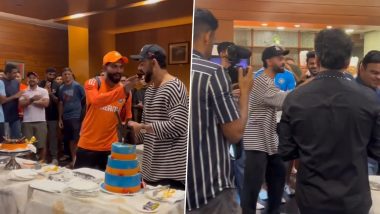 Indian Team Cricketers, BCCI Officials Celebrate Virat Kohli’s Birthday and Ravindra Jadeja’s Five-Wicket Haul After IND vs SA CWC 2023 Match, Videos Go Viral