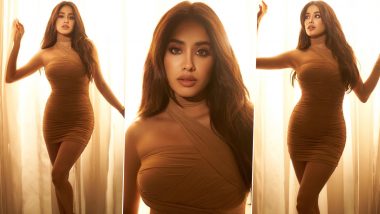 Janhvi Kapoor: The Queen of Neutrals, Sets the Internet Ablaze in a Sexy, Body-Hugging Nude Dress! (View Pics)