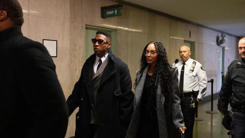 Jonathan Majors Arrives In Court With Girlfriend Meagan Good For Trial Over Alleged Assault (Watch Video)