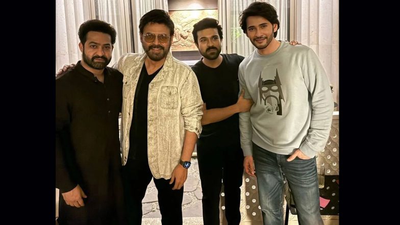 Jr NTR, Venkatesh Daggubati, Ram Charan and Mahesh Babu Celebrate Diwali 2023! Tollywood Superstars Flash Their Smiles in This Viral Pic