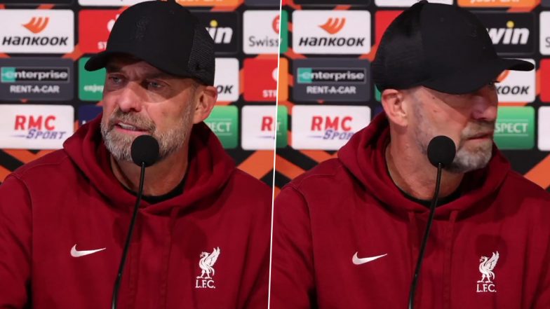 ‘Who Had the Idea to…’ Jurgen Klopp Left Fuming As Celebrating Toulouse Fans Interrupt Post-Match Press Conference After Liverpool’s Defeat in UEFA Europa League 2023–24 (Watch Video)