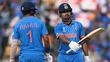 IND vs NED ICC Cricket World Cup 2023 Innings Update: Shreyas Iyer, KL Rahul Centuries Highlight India’s Dominance as Men in Blue Score 410/4
