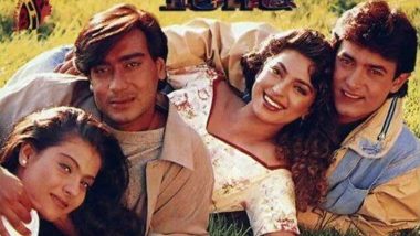 26 Years of Ishq: Kajol Calls Ajay Devgn, Juhi Chawla, Aamir Khan as 'Fab Actors,' Reminisces About Old Days, Actress Shares Throwback Pic on Insta! (View Post)