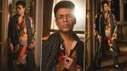 Diwali 2023 Fashion: Karan Johar Serves Eccentric Style in Sabyasachi's Printed Kurta-Pyjama With Dupatta (View Pics)