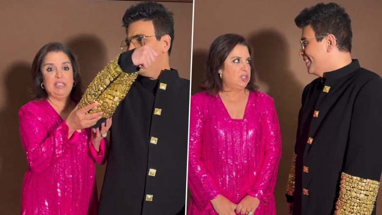 Karan Johar Calls Farah Khan ‘Carbie Doll’ After Seeing Her Look in Hot Pink Outfit (Watch Video)