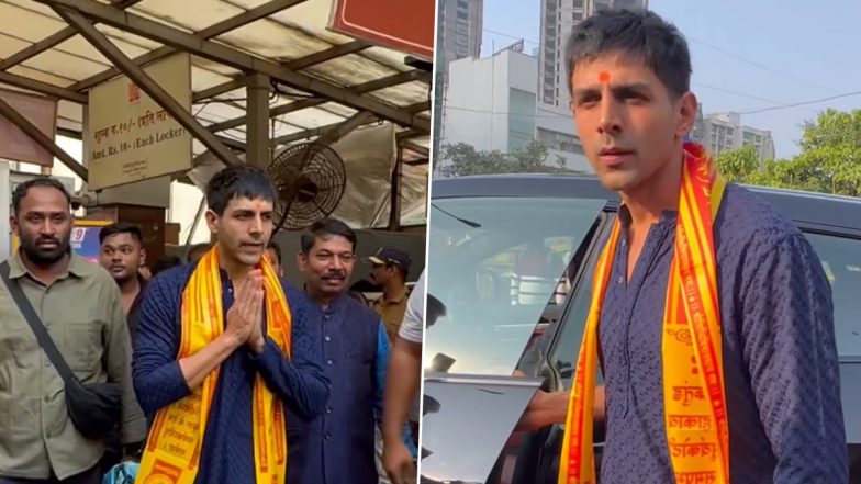 Kartik Aaryan Seeks Blessings at Mumbai’s Siddhivinayak Temple on His Birthday, Poses for Selfies With Fans (Watch Video)