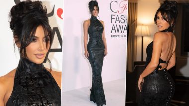 Kim Kardashian Flaunts Her Envious Curves in Black Body-Hugging Dress With Halter-Neck for CFDA Fashion Awards (View Pics)
