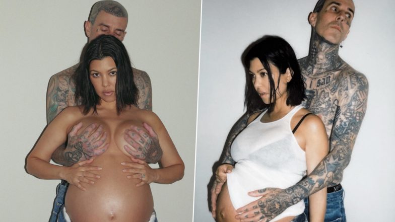 Kourtney Kardashian Drops NSFW Photos To Wish Travis Barker on His Birthday; Reality Star Goes Topless in These Racy Pics With Her ‘Lover’