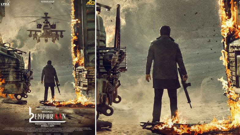 L2E- Empuraan Motion Poster Out! Mohanlal Unveils First Look of Prithviraj Sukumaran’s High-Octane Adventure! (View Pic)