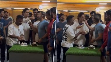 MS Dhoni Celebrates Birthday of His Gym Friends, Video of CSK Captain's Celebration Goes Viral!