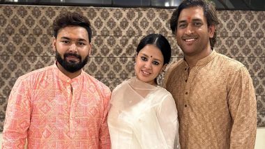 MS Dhoni Celebrates Diwali 2023 With Wife Sakshi Singh Rawat, Rishabh Pant and Others (See Pics)