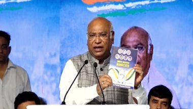 Telangana Assembly Elections 2023: Congress Releases Manifesto, Lists Out Six Guarantees; Mallikarjun Kharge Says Party Will Come to Power (Watch Video)