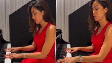 Mira Rajput Turns Pianist As She Plays Christina Perri's 'A Thousand Years' in a Red Dress (Watch Video)