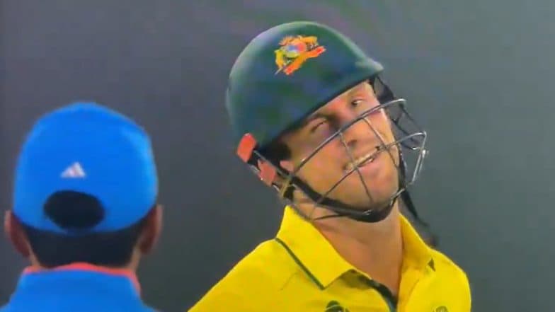 Mitchell Marsh Spotted Winking After Being Dismissed By Jasprit Bumrah in IND vs AUS ICC Cricket World Cup 2023 Final, Video Goes Viral