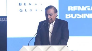 Mukesh Ambani Praises Mamata Banerjee at Bengal Global Business Summit 2023, Says You Are Making ‘Shonar Bangla’ Shine Brighter (Watch Video)