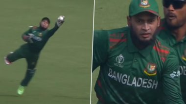 ‘What a Wow’ Mushfiqur Rahim Takes an Absolute Blinder To Dismiss Kusal Perera During BAN vs SL CWC 2023 Match, Ramiz Raja on Commentary Uses Viral Catchphrase To Describe Catch (Watch Video)