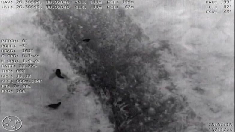 Cattle Smuggling on India-Bangladesh Border: BSF Rescues Seven Cattles in Unique Operation Using Drone With Night Vision (Watch Video)