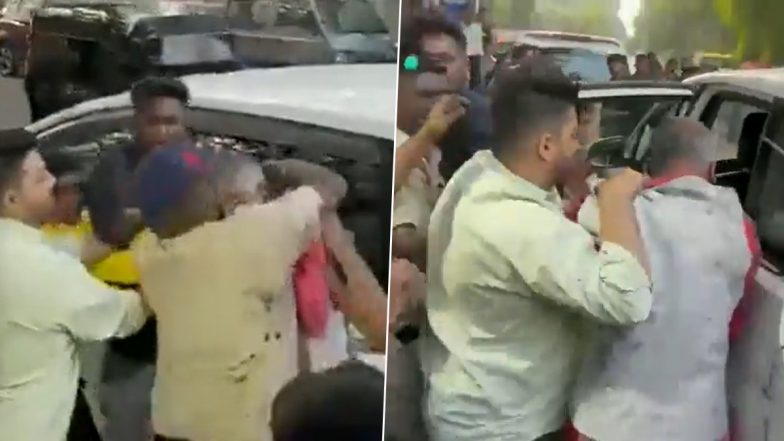 Maharashtra: NCP Workers Throw Black Paint on Writer-Author Namdev Jadhav in Pune for Making Derogatory Comments Against Sharad Pawar (Watch Video)