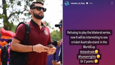 'Will Be Interesting To See..' Ahead of AUS vs AFG Match Naveen-Ul-Haq Takes Dig at Cricket Australia for Refusing To Play Bilateral Series Against Afghanistan, See Instagram Story