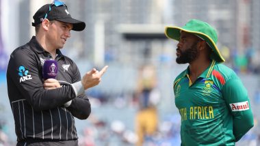 NZ vs SA ICC Cricket World Cup 2023 Toss Report and Playing XI: New Zealand Opt To Bowl First, Tim Southee Replaces Lockie Ferguson; South Africa Bring Back Kagiso Rabada
